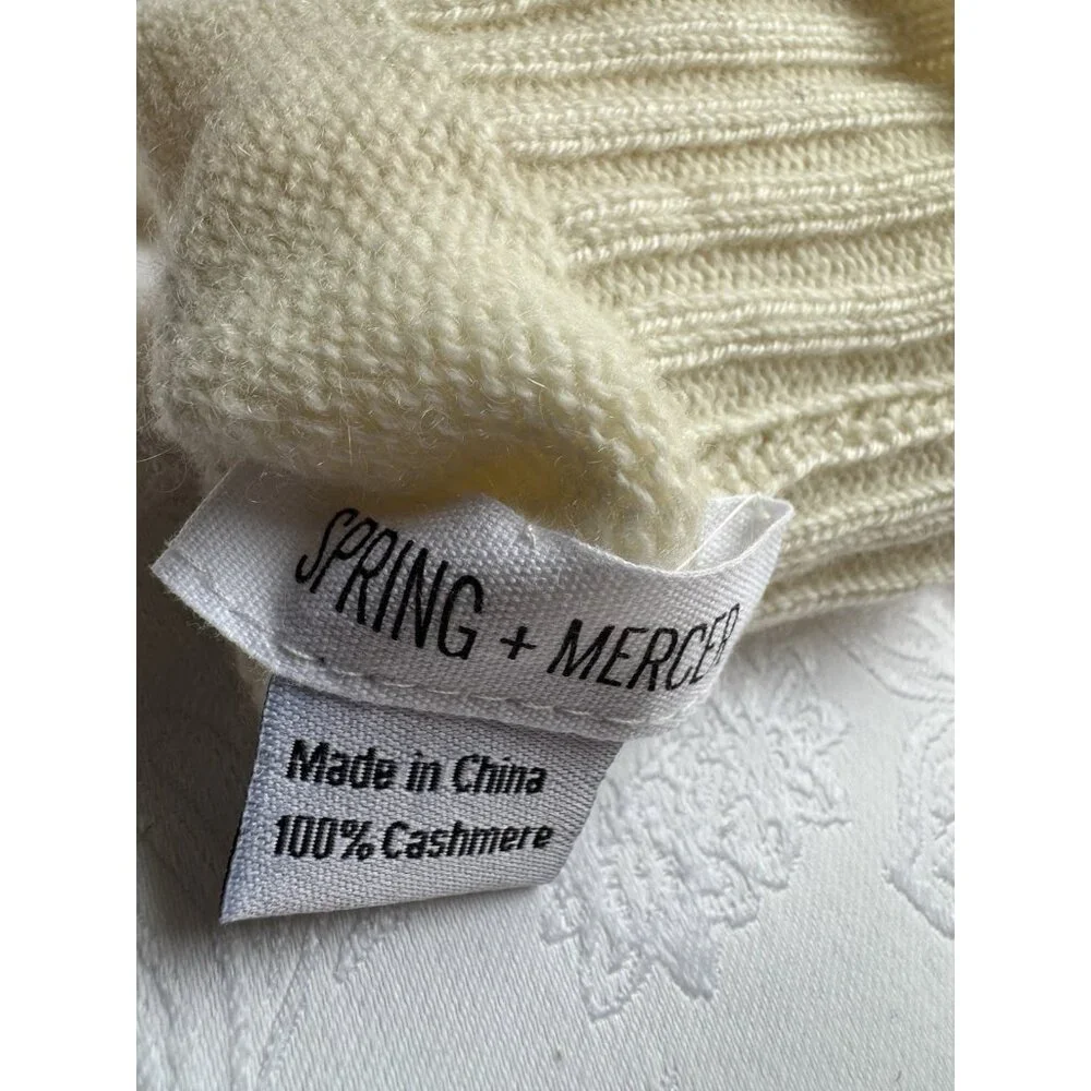 Spring & Mercer Cream Knit Cashmere Wool Gloves Lord & Taylor NEW